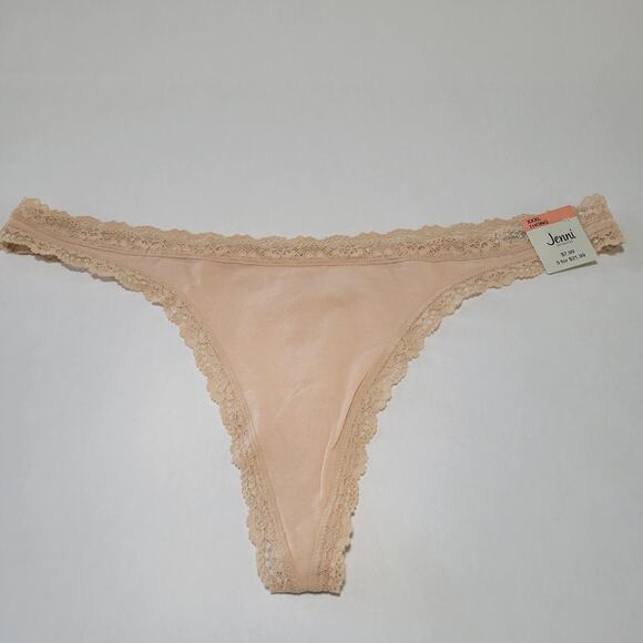 Jenni Women's Lace-Trim Thong Underwear Panties Chai NWT Plus Size XXXL - Picture 2 of 5